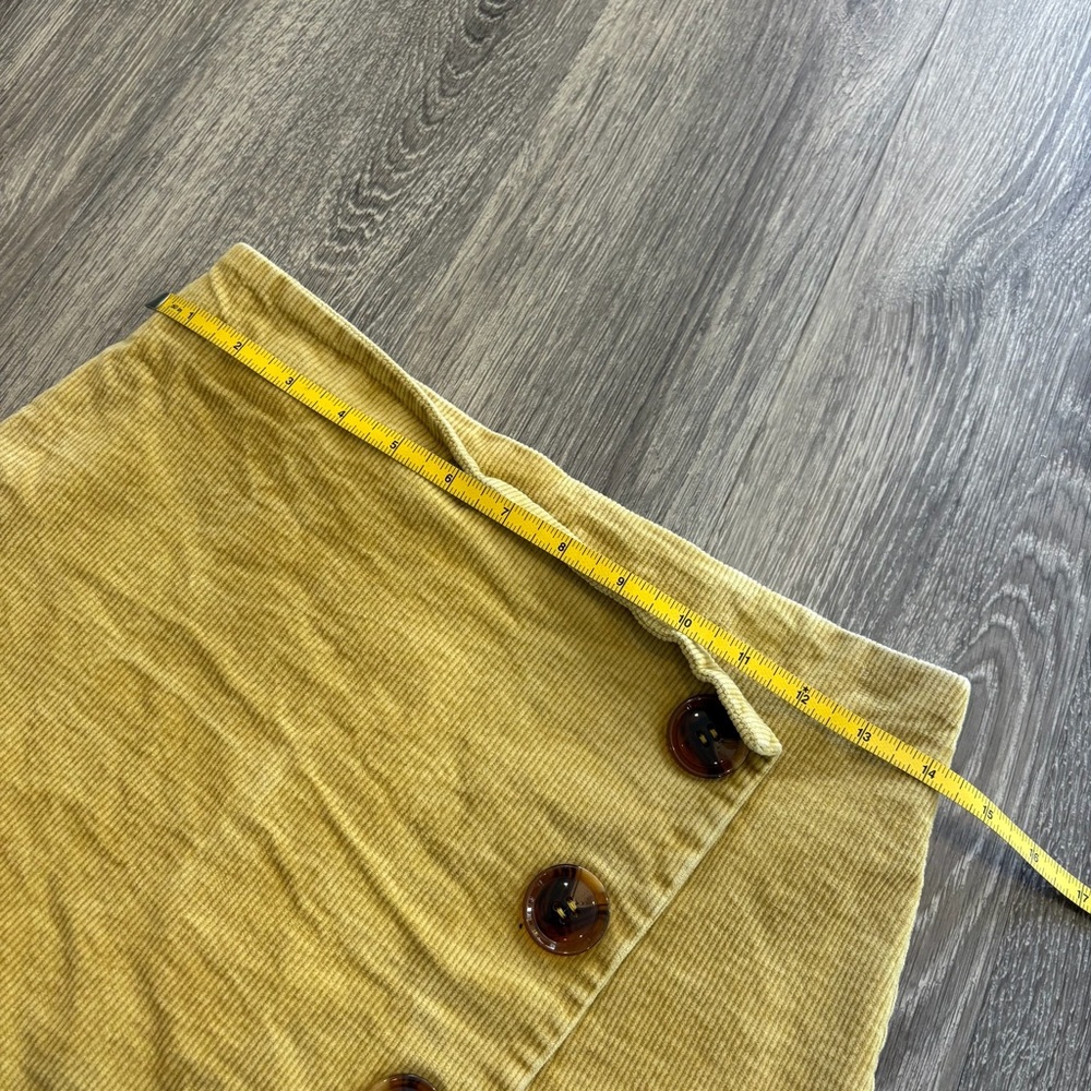 Altar'd State Tan Asymmetrical Corduroy Button Skirt - Picture 5 of 5